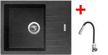 Sinks PERFECTO 650 Pureblack + ELASTA S nerez/černá 
